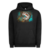 Pigment Black indian headress sunflower leopard Urban Hoodie - AdoDesignShop