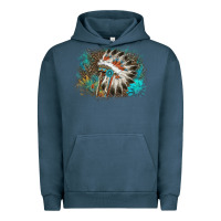 Pigment Midnight Navy indian headress sunflower leopard Urban Hoodie - AdoDesignShop