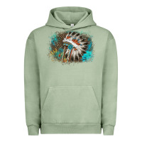 Pigment Oil Green indian headress sunflower leopard Urban Hoodie - AdoDesignShop