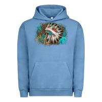 Pigment Pebble Blue indian headress sunflower leopard Urban Hoodie - AdoDesignShop