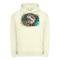 Pigment Pistachio indian headress sunflower leopard Urban Hoodie - AdoDesignShop