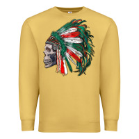 Antique Gold mexican indian headdress with skull Premium Sweatshirt - RanaPortraitStore