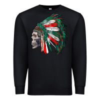 Black mexican indian headdress with skull Premium Sweatshirt - RanaPortraitStore