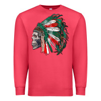 Cardinal mexican indian headdress with skull Premium Sweatshirt - RanaPortraitStore