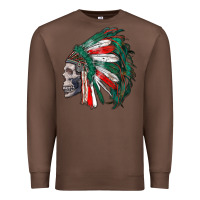 Chestnut mexican indian headdress with skull Premium Sweatshirt - RanaPortraitStore