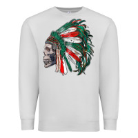 Dove Grey mexican indian headdress with skull Premium Sweatshirt - RanaPortraitStore