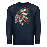 Mexican Indian Headdress With Skull Premium Sweatshirt | Teevron