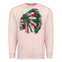 Pale Pink mexican indian headdress with skull Premium Sweatshirt - RanaPortraitStore