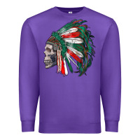 Purple mexican indian headdress with skull Premium Sweatshirt - RanaPortraitStore