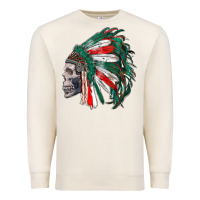 Sandshell mexican indian headdress with skull Premium Sweatshirt - RanaPortraitStore