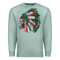 Seafoam mexican indian headdress with skull Premium Sweatshirt - RanaPortraitStore