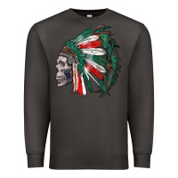Smoke mexican indian headdress with skull Premium Sweatshirt - RanaPortraitStore