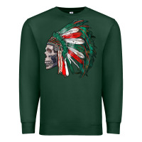 Sports Green mexican indian headdress with skull Premium Sweatshirt - RanaPortraitStore