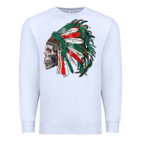 White mexican indian headdress with skull Premium Sweatshirt - RanaPortraitStore
