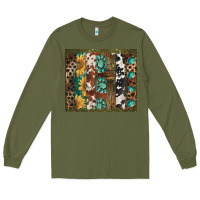 Army Green western patterns brushstroke Long Sleeve Tee - BarkalooDesign