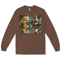 Chestnut western patterns brushstroke Long Sleeve Tee - BarkalooDesign