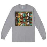 Heather Grey western patterns brushstroke Long Sleeve Tee - BarkalooDesign