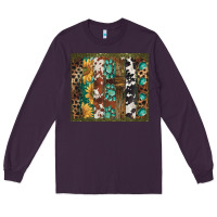 Plum western patterns brushstroke Long Sleeve Tee - BarkalooDesign