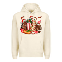Tofu Christmas tree cake American football  ball and hot dogs ado Premium Hoodie - AdoDesignShop