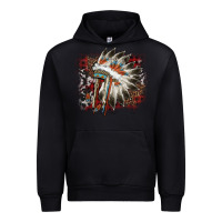 Black İndian Headress Cowhide Urban Hoodie - AdoDesignShop