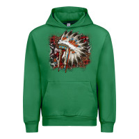 Emerald İndian Headress Cowhide Urban Hoodie - AdoDesignShop