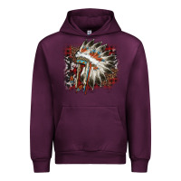 Mauve Wine İndian Headress Cowhide Urban Hoodie - AdoDesignShop