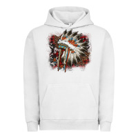 Pigment Lunar Rock İndian Headress Cowhide Urban Hoodie - AdoDesignShop