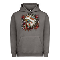 Pigment Tornado İndian Headress Cowhide Urban Hoodie - AdoDesignShop