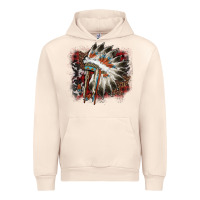 Sandshell İndian Headress Cowhide Urban Hoodie - AdoDesignShop