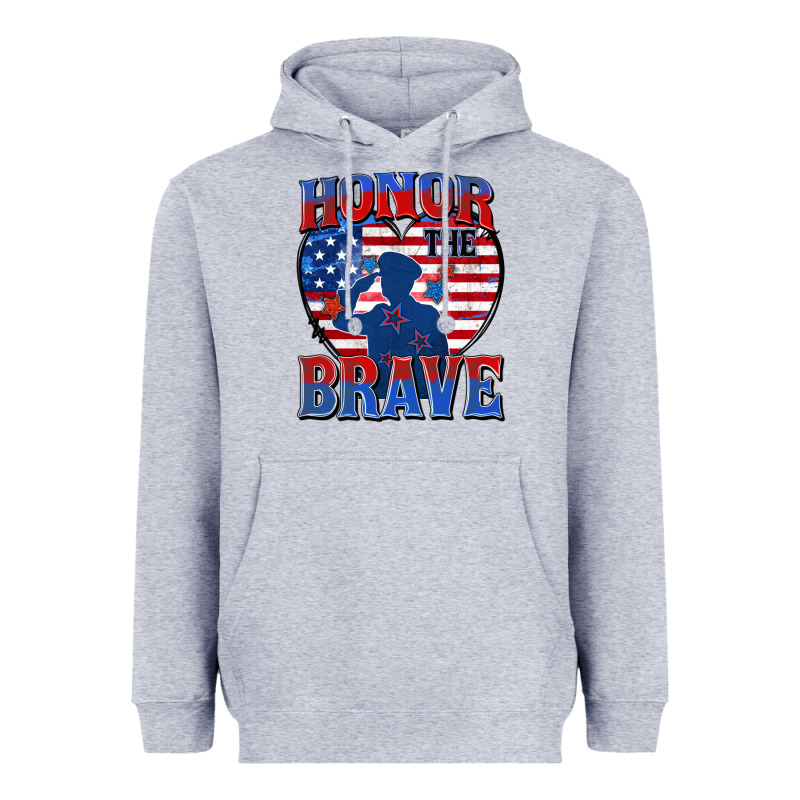 Honor The Brave Heavyweight Hoodie by Zillion Design Studio | Teevron