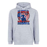 Heather Grey honor the brave Heavyweight Hoodie - Zillion Design Studio