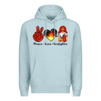 Blue Mist peace love firefighter Premium Hoodie - Artiststas
