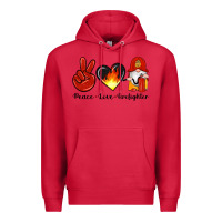Cardinal peace love firefighter Premium Hoodie - Artiststas