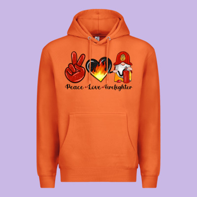 Peace Love Firefighter Premium Hoodie Designed By Artiststas