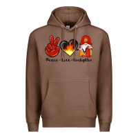 Chestnut peace love firefighter Premium Hoodie - Artiststas