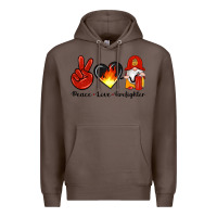 Coffee peace love firefighter Premium Hoodie - Artiststas