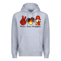 Heather Grey peace love firefighter Premium Hoodie - Artiststas