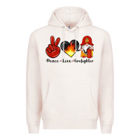 Pale Pink peace love firefighter Premium Hoodie - Artiststas