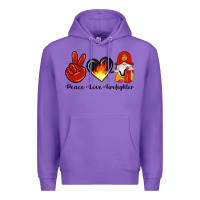 Purple peace love firefighter Premium Hoodie - Artiststas