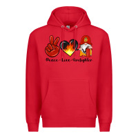 Red peace love firefighter Premium Hoodie - Artiststas