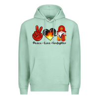 Seafoam peace love firefighter Premium Hoodie - Artiststas