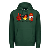 Sports Green peace love firefighter Premium Hoodie - Artiststas