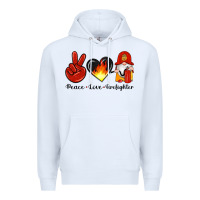 White peace love firefighter Premium Hoodie - Artiststas