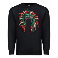 Black mexican flag indian headdress Premium Sweatshirt - RanaPortraitStore