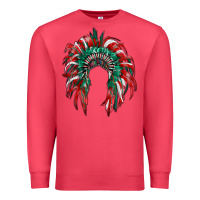 Cardinal mexican flag indian headdress Premium Sweatshirt - RanaPortraitStore
