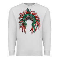 Dove Grey mexican flag indian headdress Premium Sweatshirt - RanaPortraitStore