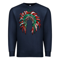 Navy mexican flag indian headdress Premium Sweatshirt - RanaPortraitStore