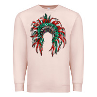 Pale Pink mexican flag indian headdress Premium Sweatshirt - RanaPortraitStore