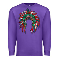 Purple mexican flag indian headdress Premium Sweatshirt - RanaPortraitStore
