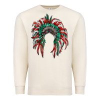 Sandshell mexican flag indian headdress Premium Sweatshirt - RanaPortraitStore